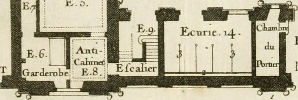 An illustration from Cours d'architecture : qui comprend Les ordres de Vignole, avec des commentaires, les figures & les descriptions de ses plus beaux bâtimens, & de ceux de Michel-Ange, des instructions et des preceptes, & plusieurs nouveaux desseins concernans la distribution & la décoration, la matière & la construction des édifices, la maçonnerie, la charpenterie, la couverture, la serrurerie, la menuiserie, le jardinage, & géneralement tout ce qui regarde l'art de bastir, 1738, leaf 286