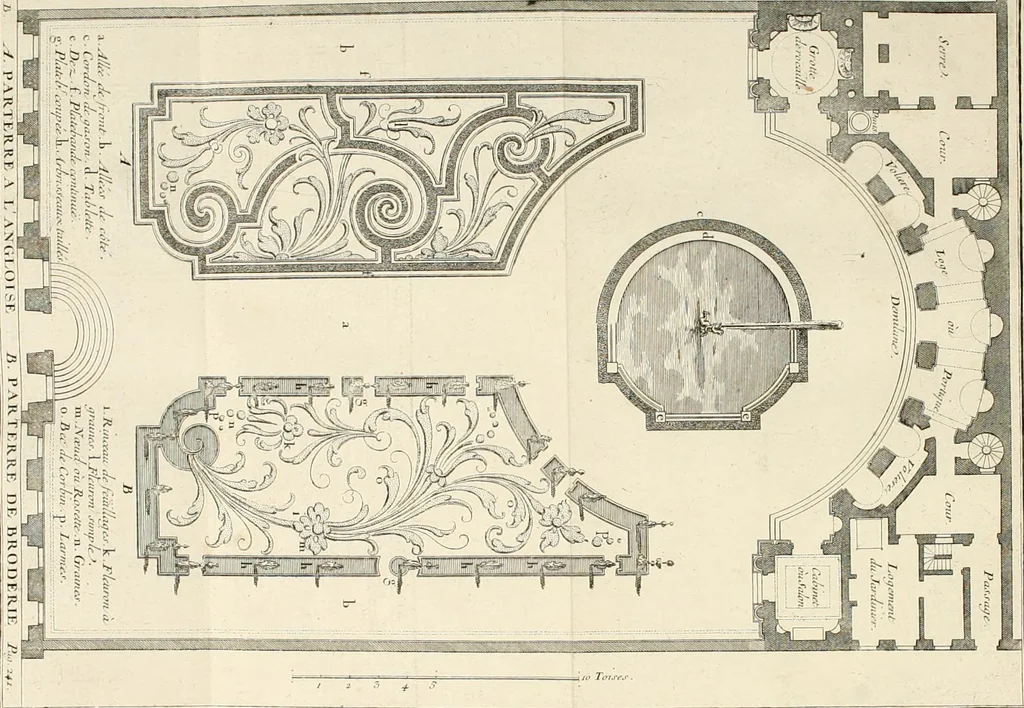 An illustration from Cours d'architecture : qui comprend Les ordres de Vignole, avec des commentaires, les figures & les descriptions de ses plus beaux bâtimens, & de ceux de Michel-Ange, des instructions et des preceptes, & plusieurs nouveaux desseins concernans la distribution & la décoration, la matière & la construction des édifices, la maçonnerie, la charpenterie, la couverture, la serrurerie, la menuiserie, le jardinage, & géneralement tout ce qui regarde l'art de bastir, 1738, leaf 375