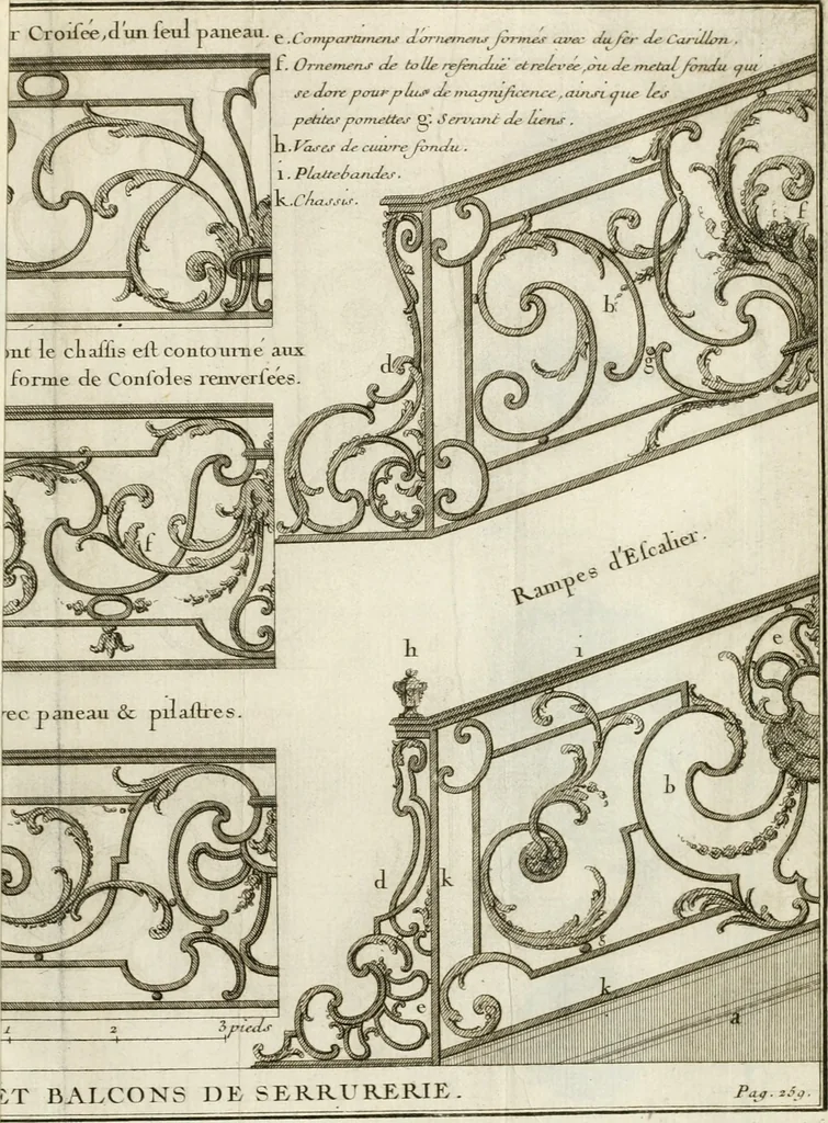 An illustration from Cours d'architecture : qui comprend Les ordres de Vignole, avec des commentaires, les figures & les descriptions de ses plus beaux bâtimens, & de ceux de Michel-Ange, des instructions et des preceptes, & plusieurs nouveaux desseins concernans la distribution & la décoration, la matière & la construction des édifices, la maçonnerie, la charpenterie, la couverture, la serrurerie, la menuiserie, le jardinage, & géneralement tout ce qui regarde l'art de bastir, 1738, leaf 396