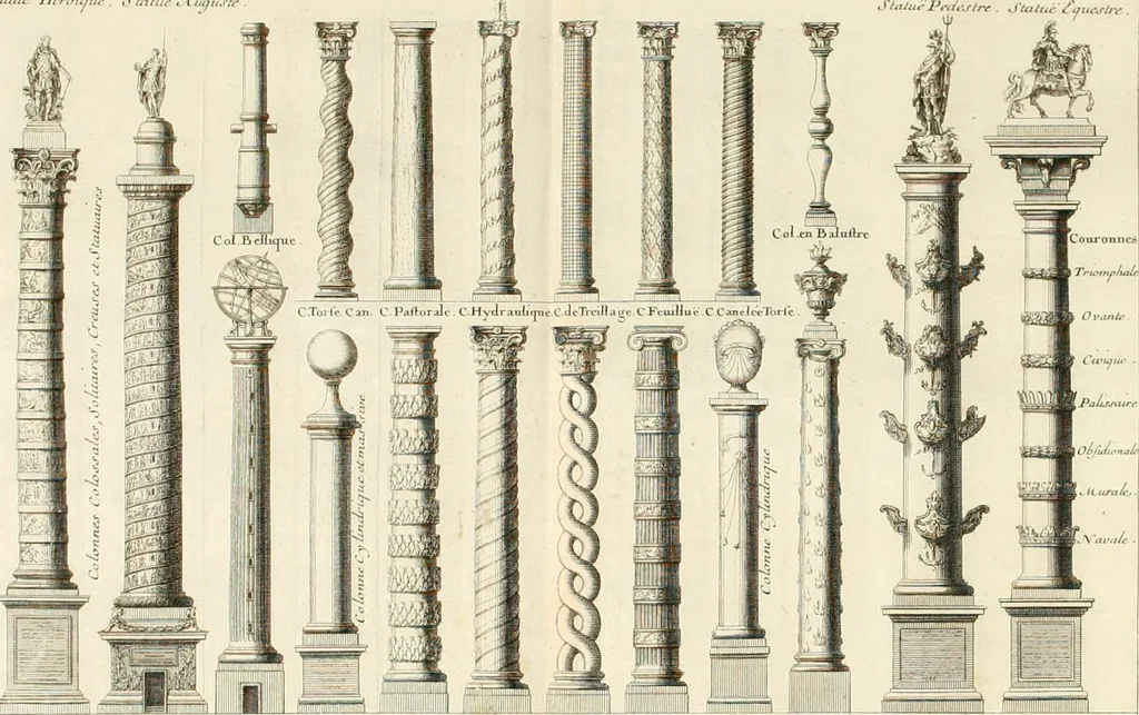 An illustration from Cours d'architecture : qui comprend Les ordres de Vignole, avec des commentaires, les figures & les descriptions de ses plus beaux bâtimens, & de ceux de Michel-Ange, des instructions et des preceptes, & plusieurs nouveaux desseins concernans la distribution & la décoration, la matière & la construction des édifices, la maçonnerie, la charpenterie, la couverture, la serrurerie, la menuiserie, le jardinage, & géneralement tout ce qui regarde l'art de bastir, 1738, leaf 503