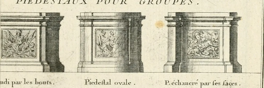 An illustration from Cours d'architecture : qui comprend Les ordres de Vignole, avec des commentaires, les figures & les descriptions de ses plus beaux bâtimens, & de ceux de Michel-Ange, des instructions et des preceptes, & plusieurs nouveaux desseins concernans la distribution & la décoration, la matière & la construction des édifices, la maçonnerie, la charpenterie, la couverture, la serrurerie, la menuiserie, le jardinage, & géneralement tout ce qui regarde l'art de bastir, 1738, leaf 510