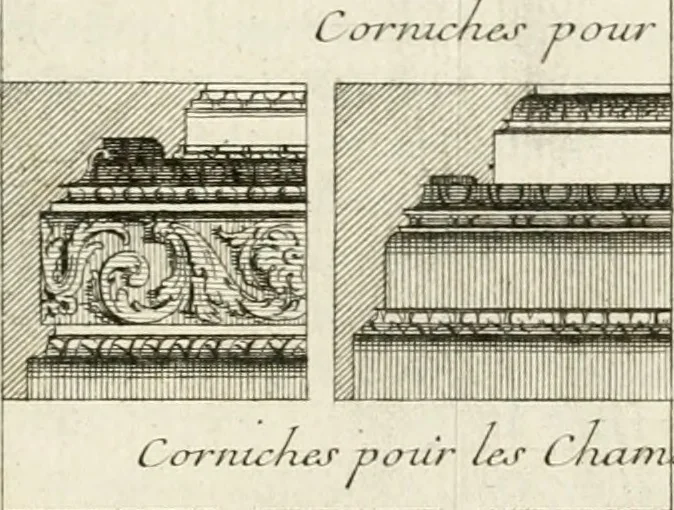 An illustration from Cours d'architecture : qui comprend Les ordres de Vignole, avec des commentaires, les figures & les descriptions de ses plus beaux bâtimens, & de ceux de Michel-Ange, des instructions et des preceptes, & plusieurs nouveaux desseins concernans la distribution & la décoration, la matière & la construction des édifices, la maçonnerie, la charpenterie, la couverture, la serrurerie, la menuiserie, le jardinage, & géneralement tout ce qui regarde l'art de bastir, 1738, leaf 530