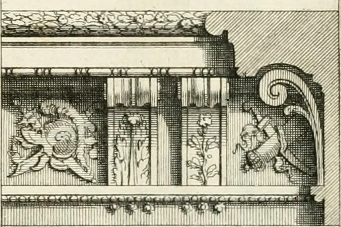An illustration from Cours d'architecture : qui comprend Les ordres de Vignole, avec des commentaires, les figures & les descriptions de ses plus beaux bâtimens, & de ceux de Michel-Ange, des instructions et des preceptes, & plusieurs nouveaux desseins concernans la distribution & la décoration, la matière & la construction des édifices, la maçonnerie, la charpenterie, la couverture, la serrurerie, la menuiserie, le jardinage, & géneralement tout ce qui regarde l'art de bastir, 1738, leaf 530