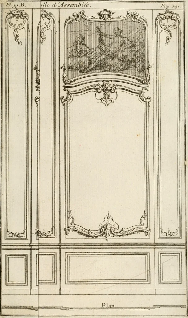 An illustration from Cours d'architecture : qui comprend Les ordres de Vignole, avec des commentaires, les figures & les descriptions de ses plus beaux bâtimens, & de ceux de Michel-Ange, des instructions et des preceptes, & plusieurs nouveaux desseins concernans la distribution & la décoration, la matière & la construction des édifices, la maçonnerie, la charpenterie, la couverture, la serrurerie, la menuiserie, le jardinage, & géneralement tout ce qui regarde l'art de bastir, 1738, leaf 564