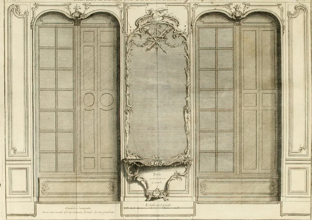 An illustration from Cours d'architecture : qui comprend Les ordres de Vignole, avec des commentaires, les figures & les descriptions de ses plus beaux bâtimens, & de ceux de Michel-Ange, des instructions et des preceptes, & plusieurs nouveaux desseins concernans la distribution & la décoration, la matière & la construction des édifices, la maçonnerie, la charpenterie, la couverture, la serrurerie, la menuiserie, le jardinage, & géneralement tout ce qui regarde l'art de bastir, 1738, leaf 573