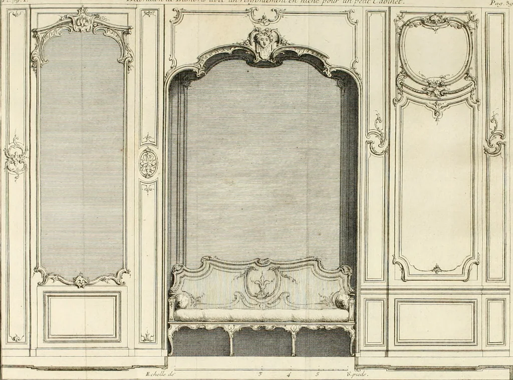 An illustration from Cours d'architecture : qui comprend Les ordres de Vignole, avec des commentaires, les figures & les descriptions de ses plus beaux bâtimens, & de ceux de Michel-Ange, des instructions et des preceptes, & plusieurs nouveaux desseins concernans la distribution & la décoration, la matière & la construction des édifices, la maçonnerie, la charpenterie, la couverture, la serrurerie, la menuiserie, le jardinage, & géneralement tout ce qui regarde l'art de bastir, 1738, leaf 579