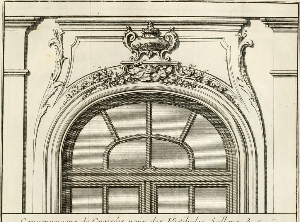 An illustration from Cours d'architecture : qui comprend Les ordres de Vignole, avec des commentaires, les figures & les descriptions de ses plus beaux bâtimens, & de ceux de Michel-Ange, des instructions et des preceptes, & plusieurs nouveaux desseins concernans la distribution & la décoration, la matière & la construction des édifices, la maçonnerie, la charpenterie, la couverture, la serrurerie, la menuiserie, le jardinage, & géneralement tout ce qui regarde l'art de bastir, 1738, leaf 580