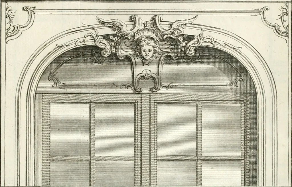 An illustration from Cours d'architecture : qui comprend Les ordres de Vignole, avec des commentaires, les figures & les descriptions de ses plus beaux bâtimens, & de ceux de Michel-Ange, des instructions et des preceptes, & plusieurs nouveaux desseins concernans la distribution & la décoration, la matière & la construction des édifices, la maçonnerie, la charpenterie, la couverture, la serrurerie, la menuiserie, le jardinage, & géneralement tout ce qui regarde l'art de bastir, 1738, leaf 582