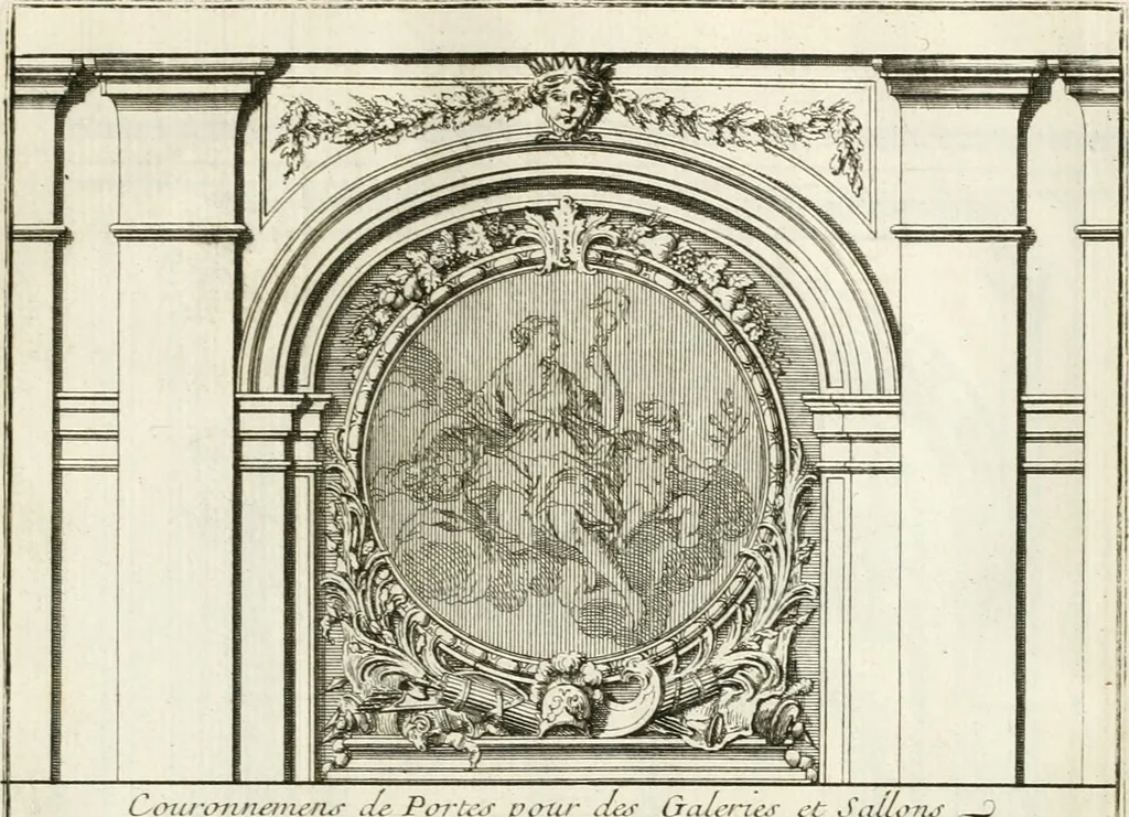 An illustration from Cours d'architecture : qui comprend Les ordres de Vignole, avec des commentaires, les figures & les descriptions de ses plus beaux bâtimens, & de ceux de Michel-Ange, des instructions et des preceptes, & plusieurs nouveaux desseins concernans la distribution & la décoration, la matière & la construction des édifices, la maçonnerie, la charpenterie, la couverture, la serrurerie, la menuiserie, le jardinage, & géneralement tout ce qui regarde l'art de bastir, 1738, leaf 584