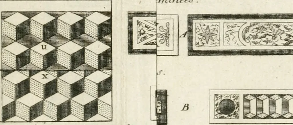 An illustration from Cours d'architecture : qui comprend Les ordres de Vignole, avec des commentaires, les figures & les descriptions de ses plus beaux bâtimens, & de ceux de Michel-Ange, des instructions et des preceptes, & plusieurs nouveaux desseins concernans la distribution & la décoration, la matière & la construction des édifices, la maçonnerie, la charpenterie, la couverture, la serrurerie, la menuiserie, le jardinage, & géneralement tout ce qui regarde l'art de bastir, 1738, leaf 616