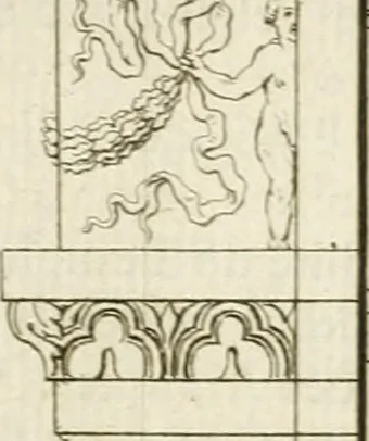 An illustration from Cours d'architecture : qui comprend Les ordres de Vignole, avec des commentaires, les figures & les descriptions de ses plus beaux bâtimens, & de ceux de Michel-Ange, des instructions et des preceptes, & plusieurs nouveaux desseins concernans la distribution & la décoration, la matière & la construction des édifices, la maçonnerie, la charpenterie, la couverture, la serrurerie, la menuiserie, le jardinage, & géneralement tout ce qui regarde l'art de bastir, 1738, leaf 80