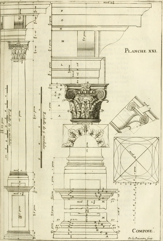 An illustration from Cours d'architecture enseigné dans l'Academie royale d'architecture : premiere[-cinquième] partie ..., 1675, leaf 166
