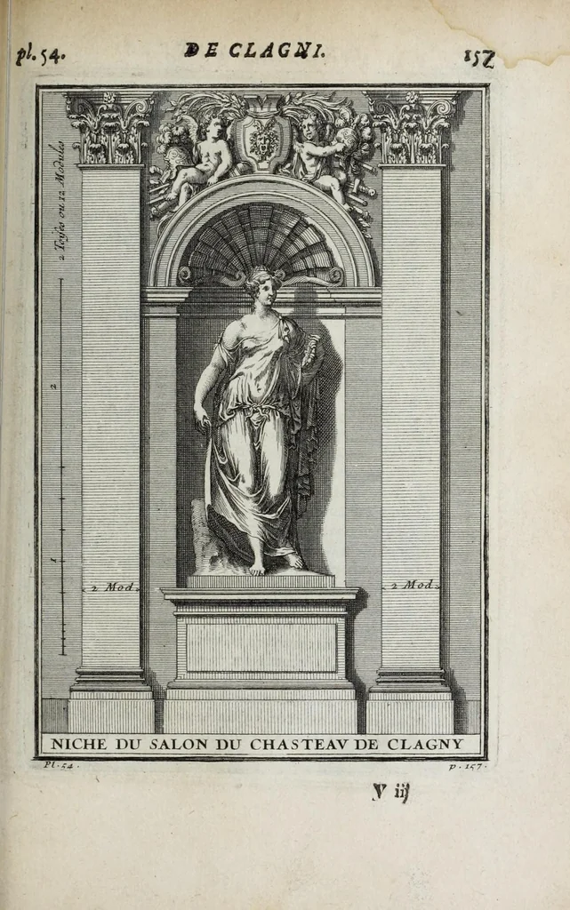 An illustration from Cours d'architecture qui comprend les ordres de Vignole : avec des commentaires, les figures & descriptions de ses plus beaux bâtimens, & de ceux de Michel-Ange ... & tout ce qui regarde l'art de bâtir : avec une ample explication par ordre alphabetique de tous les termes, 1691, leaf 269