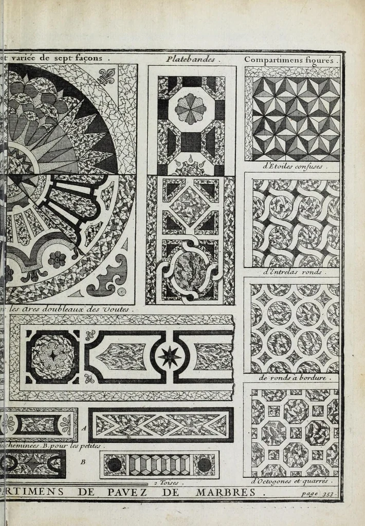 An illustration from Cours d'architecture qui comprend les ordres de Vignole : avec des commentaires, les figures & descriptions de ses plus beaux bâtimens, & de ceux de Michel-Ange ... & tout ce qui regarde l'art de bâtir : avec une ample explication par ordre alphabetique de tous les termes, 1691, leaf 571