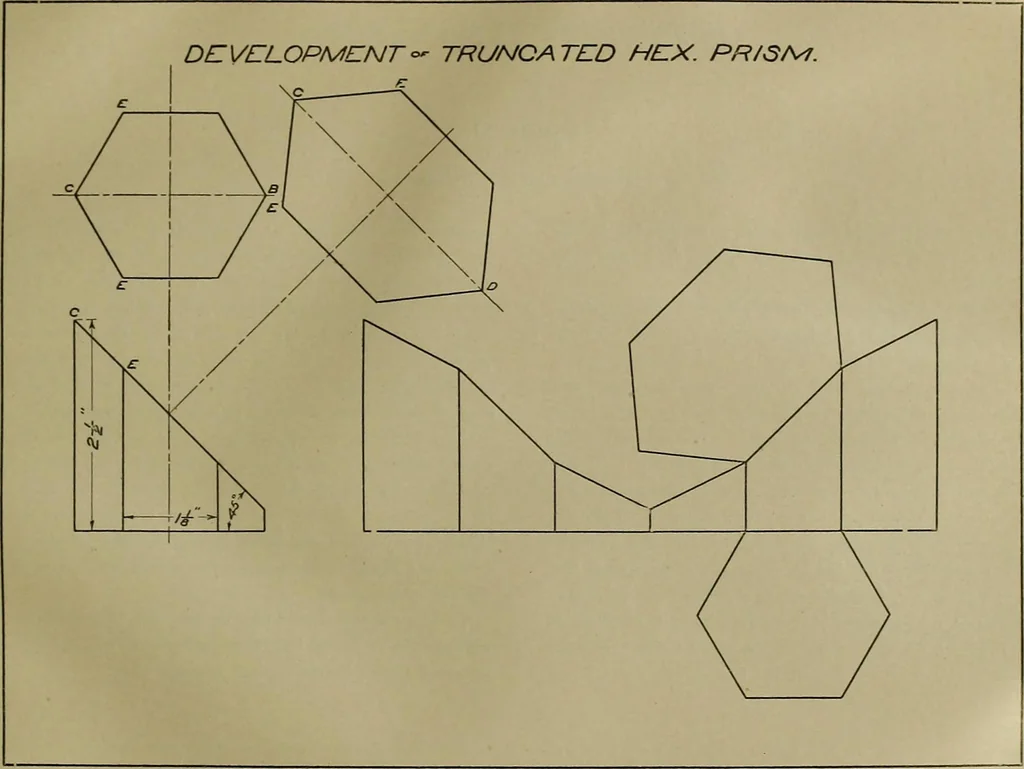 An illustration from A course in mechanical drawing for evening schools and self-instruction, 1896, leaf 39