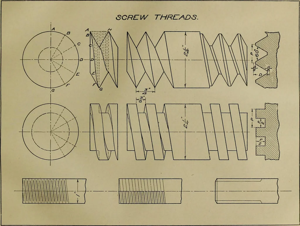 An illustration from A course in mechanical drawing for evening schools and self-instruction, 1896, leaf 49