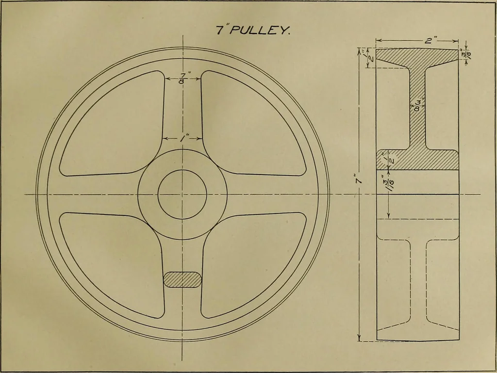An illustration from A course in mechanical drawing for evening schools and self-instruction, 1896, leaf 57