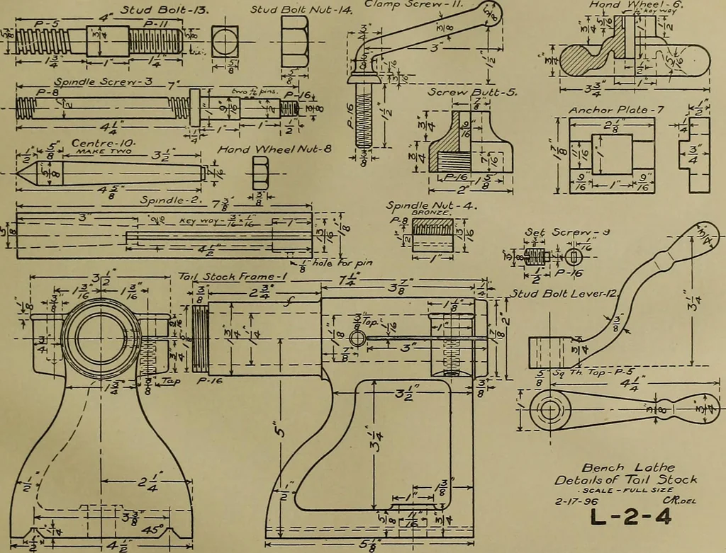 An illustration from A course in mechanical drawing for evening schools and self-instruction, 1896, leaf 85