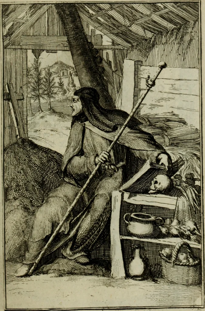An illustration from Courte description des ordres des femmes & filles religieuses. Contenant une petite relation de leur origine, de leur progrés, & de leur confirmation. Avec les figures de leurs habits, gravez, 1691, leaf 146