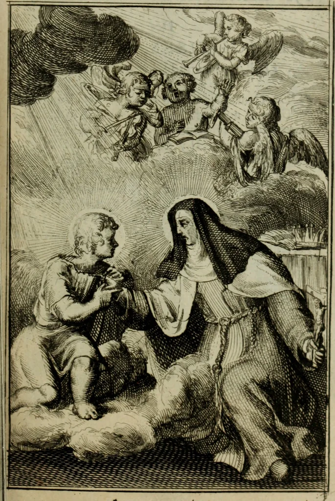 An illustration from Courte description des ordres des femmes & filles religieuses. Contenant une petite relation de leur origine, de leur progrés, & de leur confirmation. Avec les figures de leurs habits, gravez, 1691, leaf 194