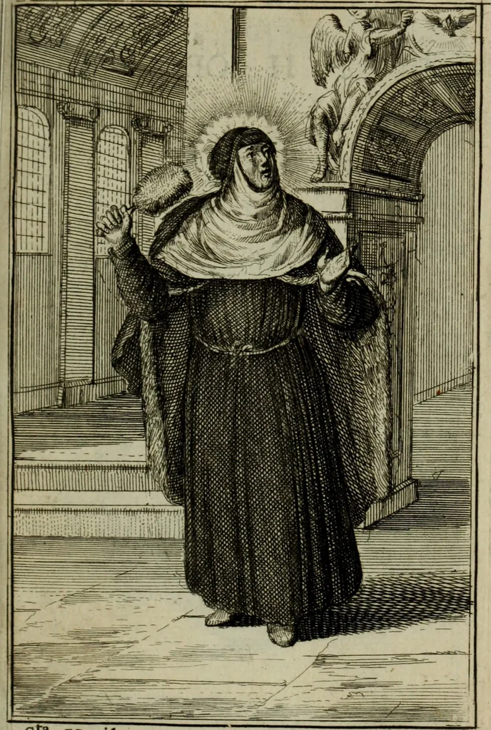 An illustration from Courte description des ordres des femmes & filles religieuses. Contenant une petite relation de leur origine, de leur progrés, & de leur confirmation. Avec les figures de leurs habits, gravez, 1691, leaf 22