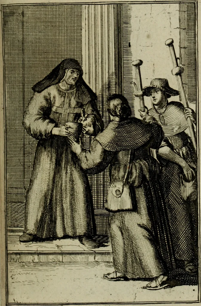 An illustration from Courte description des ordres des femmes & filles religieuses. Contenant une petite relation de leur origine, de leur progrés, & de leur confirmation. Avec les figures de leurs habits, gravez, 1691, leaf 72