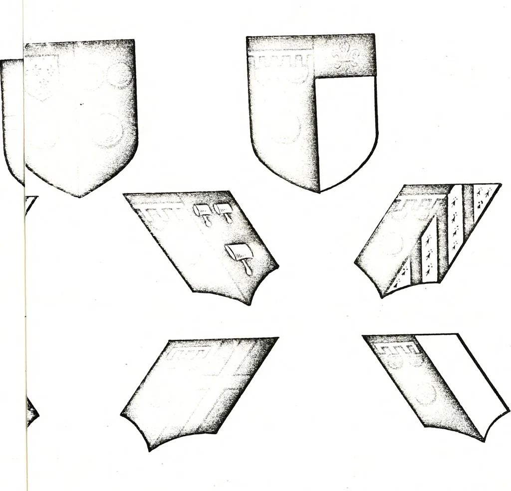 An illustration from Courtenay family armorial, containing over two hundred coats of arms taken from those at Powderham Castle, with explanatory notes, 1896, leaf 22