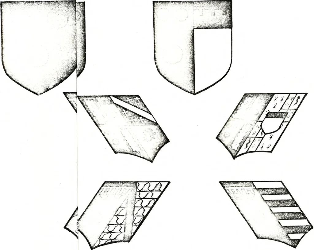 An illustration from Courtenay family armorial, containing over two hundred coats of arms taken from those at Powderham Castle, with explanatory notes, 1896, leaf 26