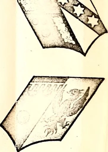 An illustration from Courtenay family armorial, containing over two hundred coats of arms taken from those at Powderham Castle, with explanatory notes, 1896, leaf 28