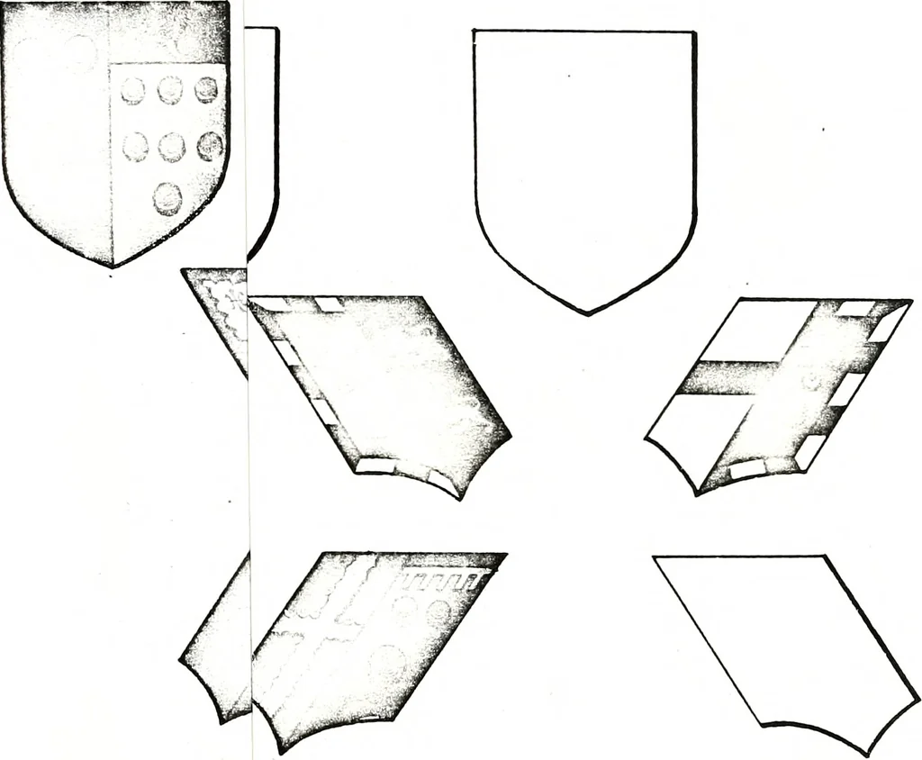 An illustration from Courtenay family armorial, containing over two hundred coats of arms taken from those at Powderham Castle, with explanatory notes, 1896, leaf 30