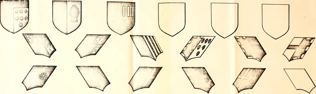 An illustration from Courtenay family armorial, containing over two hundred coats of arms taken from those at Powderham Castle, with explanatory notes, 1896, leaf 32