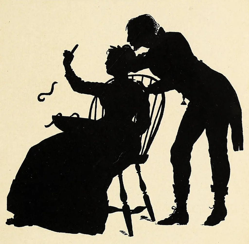 An illustration from The courtin', 1874, leaf 55