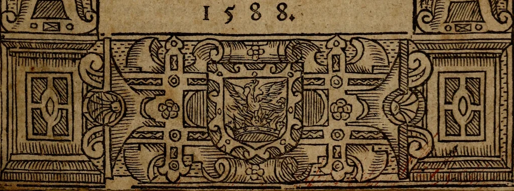 An illustration from The courtier of Count Baldessar Castilio : deuided into foure books : verie necessarie and profitable for young gentlemen and gentlewomen abiding in court, pallace, or place, 1588, leaf 4