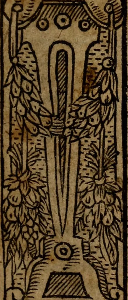 An illustration from The courtier of Count Baldessar Castilio : deuided into foure books : verie necessarie and profitable for young gentlemen and gentlewomen abiding in court, pallace, or place, 1588, leaf 4