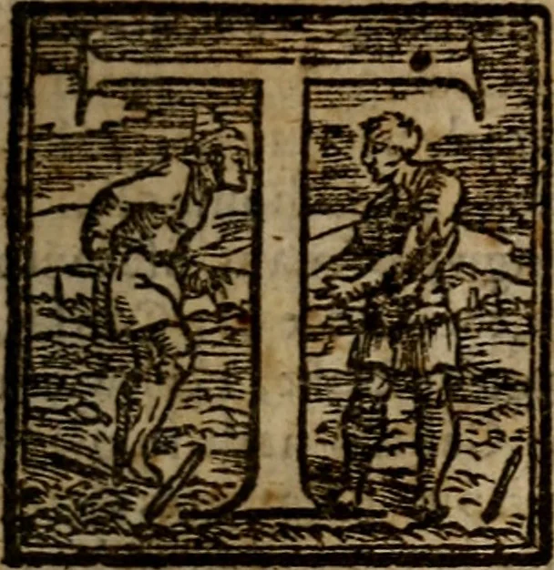 An illustration from The courtier of Count Baldessar Castilio : deuided into foure books : verie necessarie and profitable for young gentlemen and gentlewomen abiding in court, pallace, or place, 1588, leaf 6