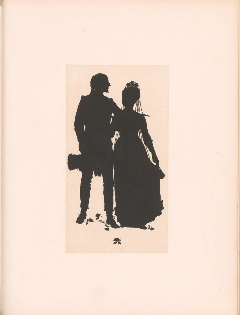 An illustration from The courtin', 1874, leaf 55