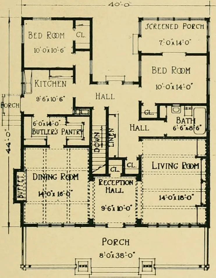 An illustration from Craftsman bungalows : a collection of the latest designs dedicated to the lover of a convenient home by Jud Yoho., 1912, leaf 10