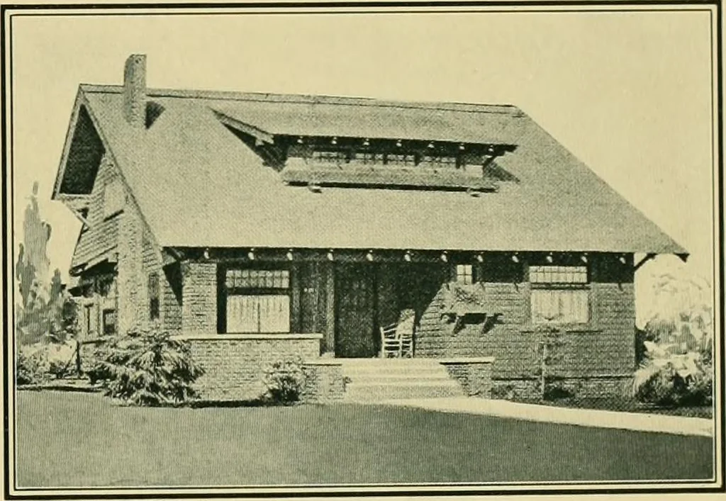 An illustration from Craftsman bungalows : a collection of the latest designs dedicated to the lover of a convenient home by Jud Yoho., 1912, leaf 14