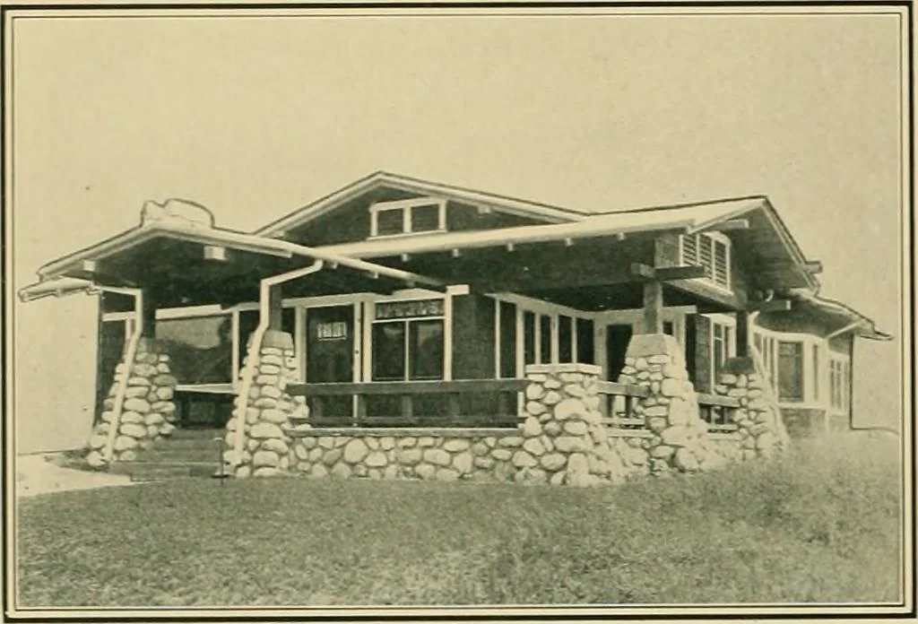 An illustration from Craftsman bungalows : a collection of the latest designs dedicated to the lover of a convenient home by Jud Yoho., 1912, leaf 15