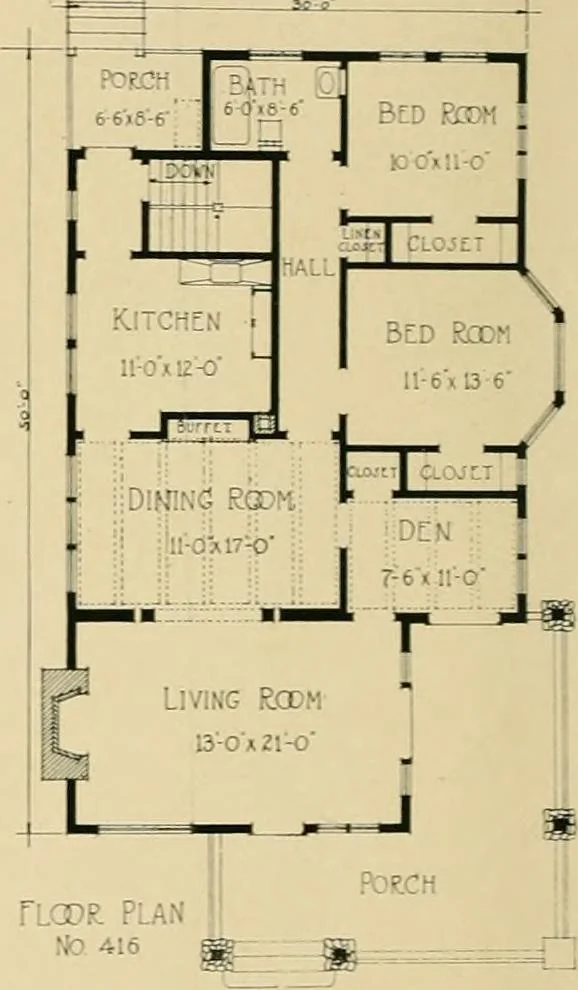 An illustration from Craftsman bungalows : a collection of the latest designs dedicated to the lover of a convenient home by Jud Yoho., 1912, leaf 15