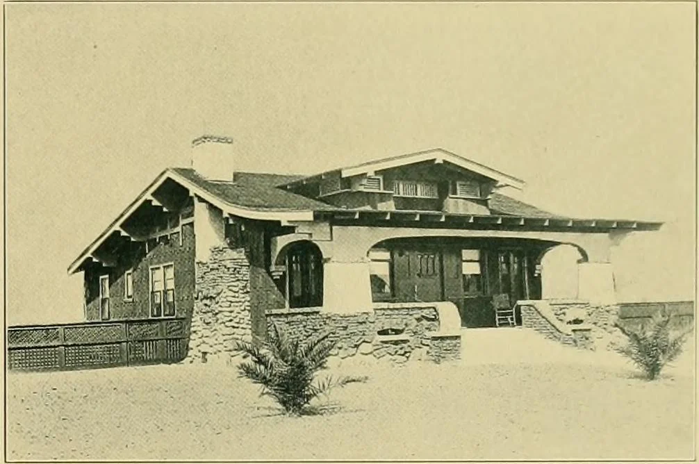 An illustration from Craftsman bungalows : a collection of the latest designs dedicated to the lover of a convenient home by Jud Yoho., 1912, leaf 16