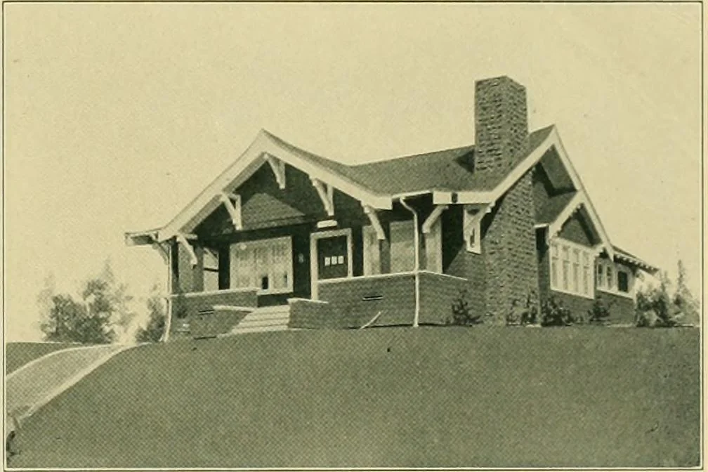 An illustration from Craftsman bungalows : a collection of the latest designs dedicated to the lover of a convenient home by Jud Yoho., 1912, leaf 18