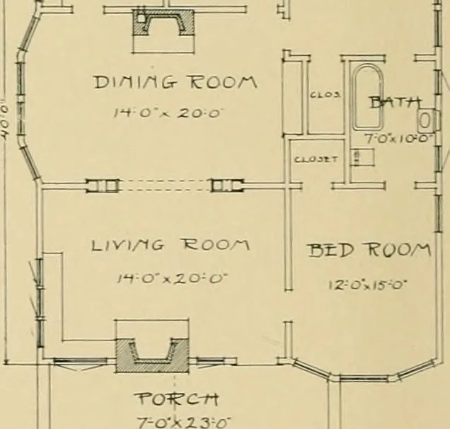 An illustration from Craftsman bungalows : a collection of the latest designs dedicated to the lover of a convenient home by Jud Yoho., 1912, leaf 21