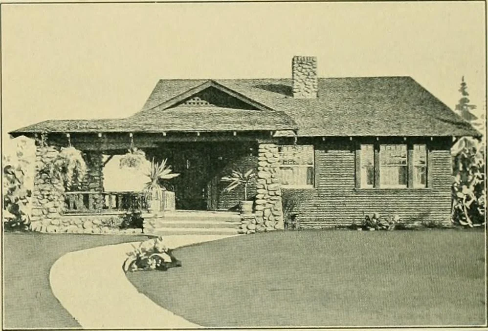 An illustration from Craftsman bungalows : a collection of the latest designs dedicated to the lover of a convenient home by Jud Yoho., 1912, leaf 22