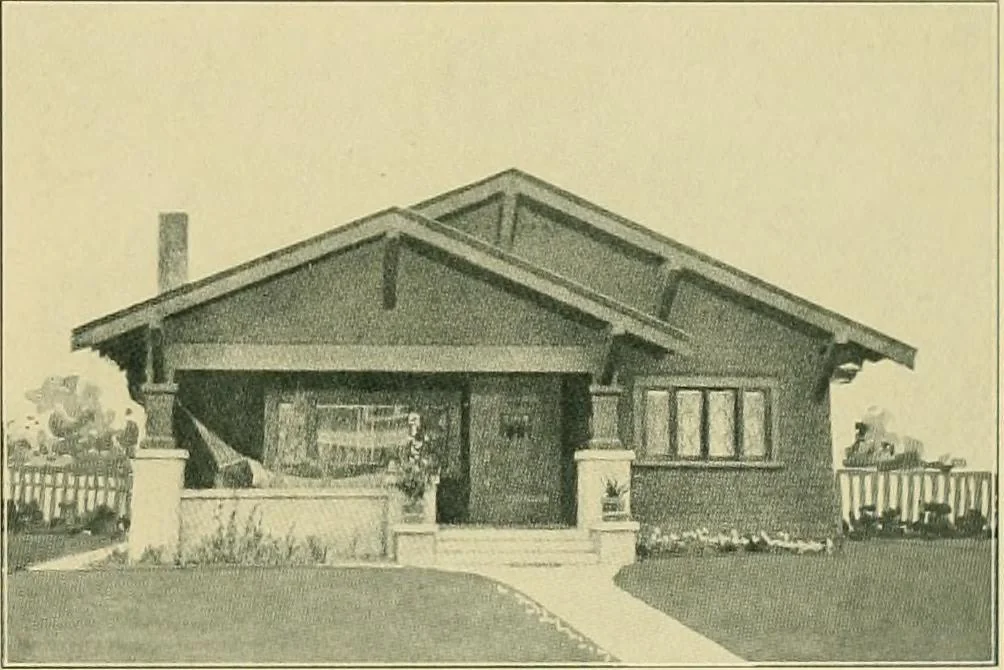 An illustration from Craftsman bungalows : a collection of the latest designs dedicated to the lover of a convenient home by Jud Yoho., 1912, leaf 24
