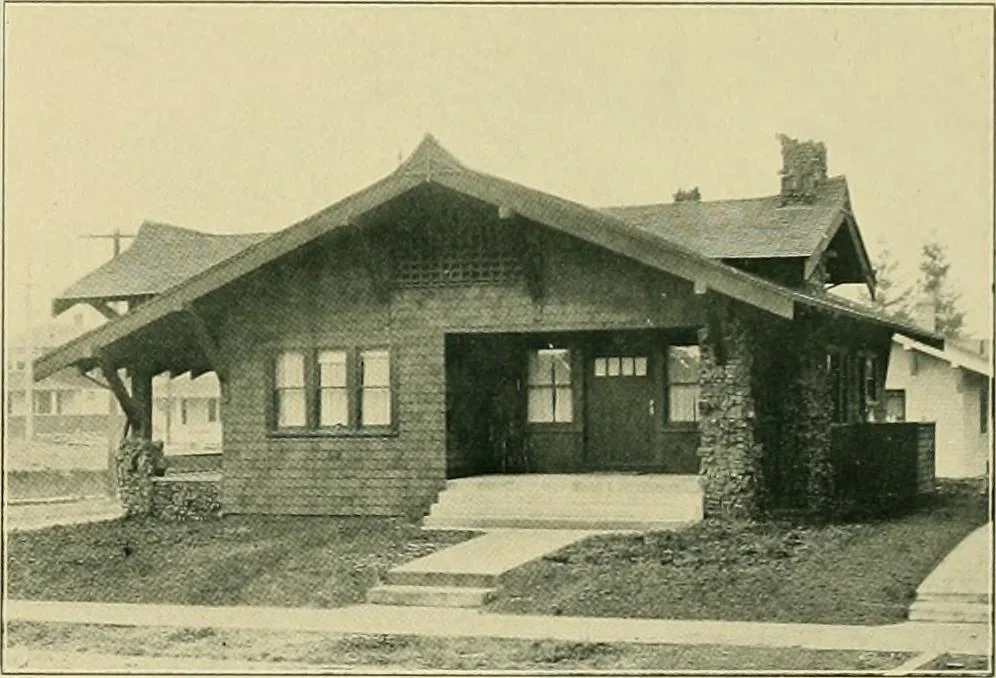 An illustration from Craftsman bungalows : a collection of the latest designs dedicated to the lover of a convenient home by Jud Yoho., 1912, leaf 26