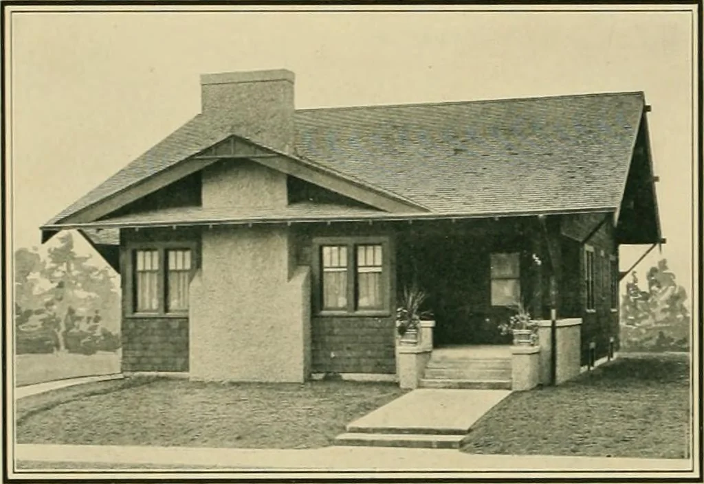 An illustration from Craftsman bungalows : a collection of the latest designs dedicated to the lover of a convenient home by Jud Yoho., 1912, leaf 29