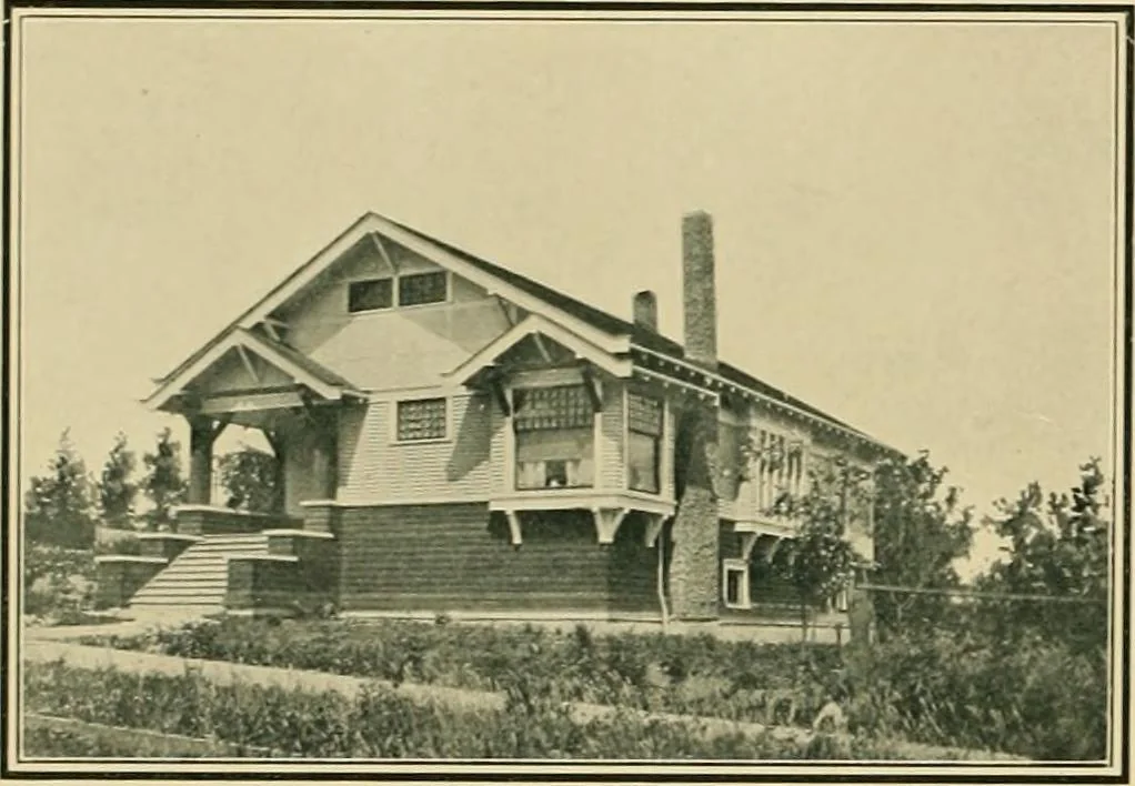 An illustration from Craftsman bungalows : a collection of the latest designs dedicated to the lover of a convenient home by Jud Yoho., 1912, leaf 39