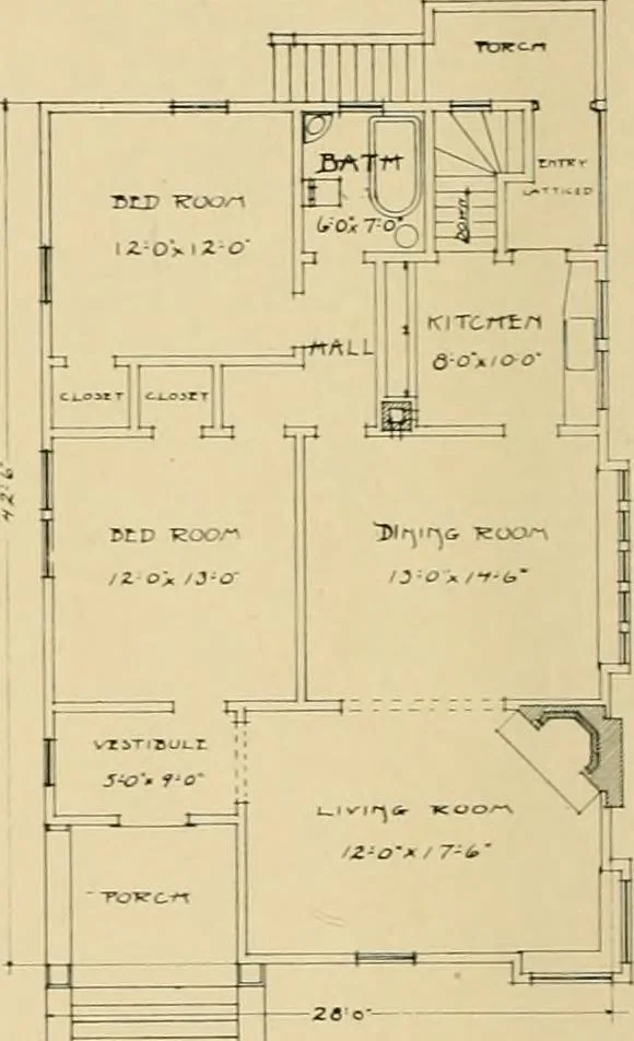 An illustration from Craftsman bungalows : a collection of the latest designs dedicated to the lover of a convenient home by Jud Yoho., 1912, leaf 39