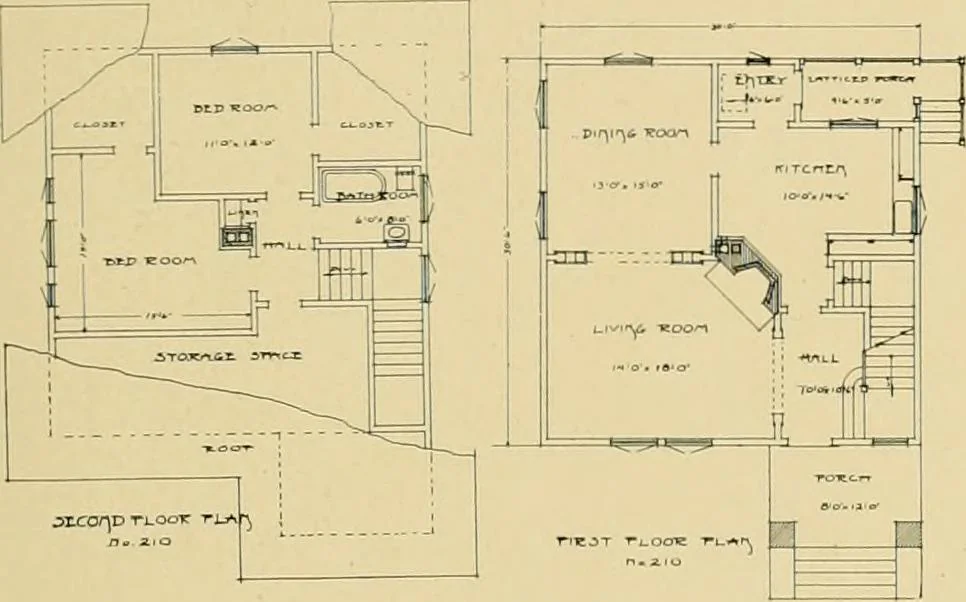 An illustration from Craftsman bungalows : a collection of the latest designs dedicated to the lover of a convenient home by Jud Yoho., 1912, leaf 40